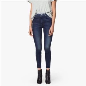 Mother the looker ankle fray tongue in cheek jean